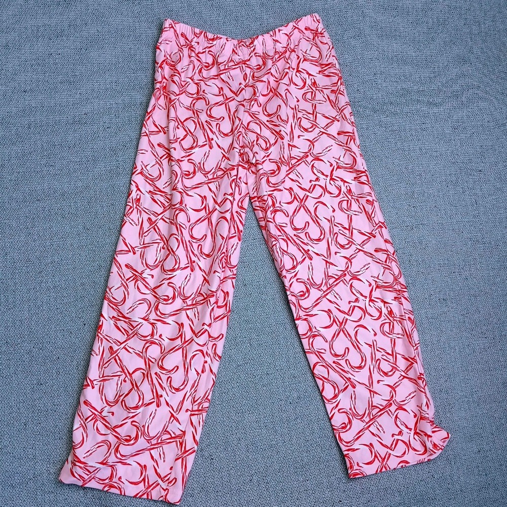 Carter's Pajama Pants Girls Size 8 Pink Red Excellent Candy Cane Holiday PJs